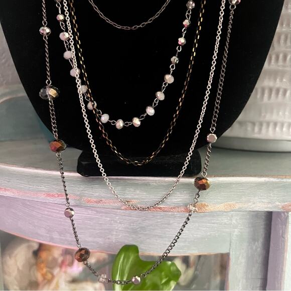 Express Multi Chain Layered Beaded  Necklace - Picture 4 of 8